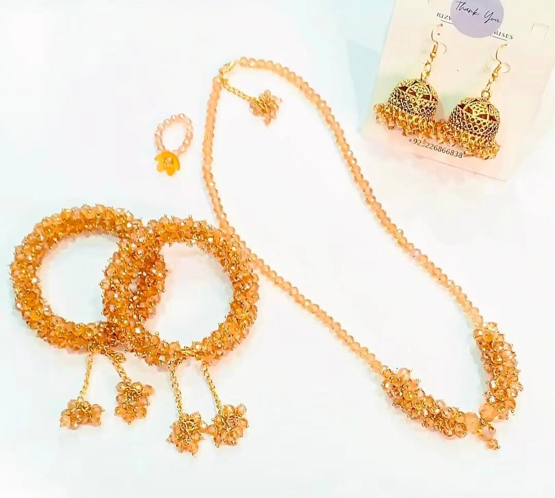 Nabihas Gajra Bracelet Necklace Earring Jewellery