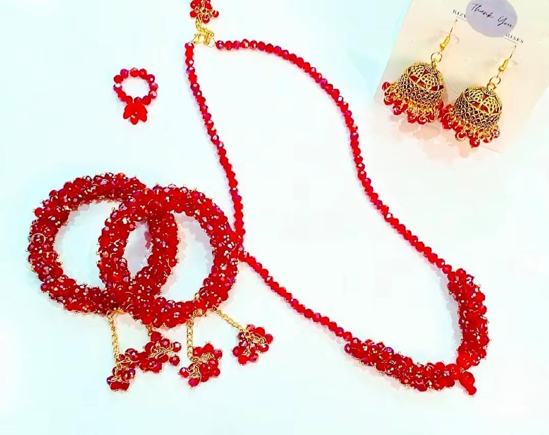 Nabihas Gajra Bracelet Necklace Earring Jewellery