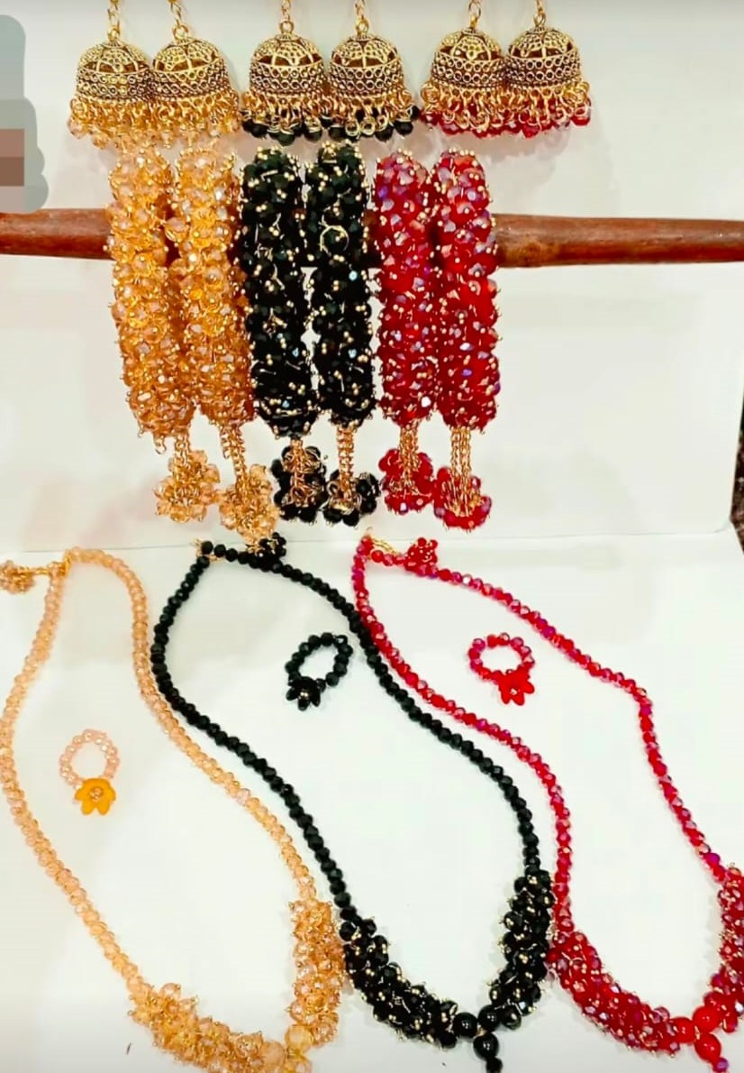 Nabihas Gajra Bracelet Necklace Earring Jewellery