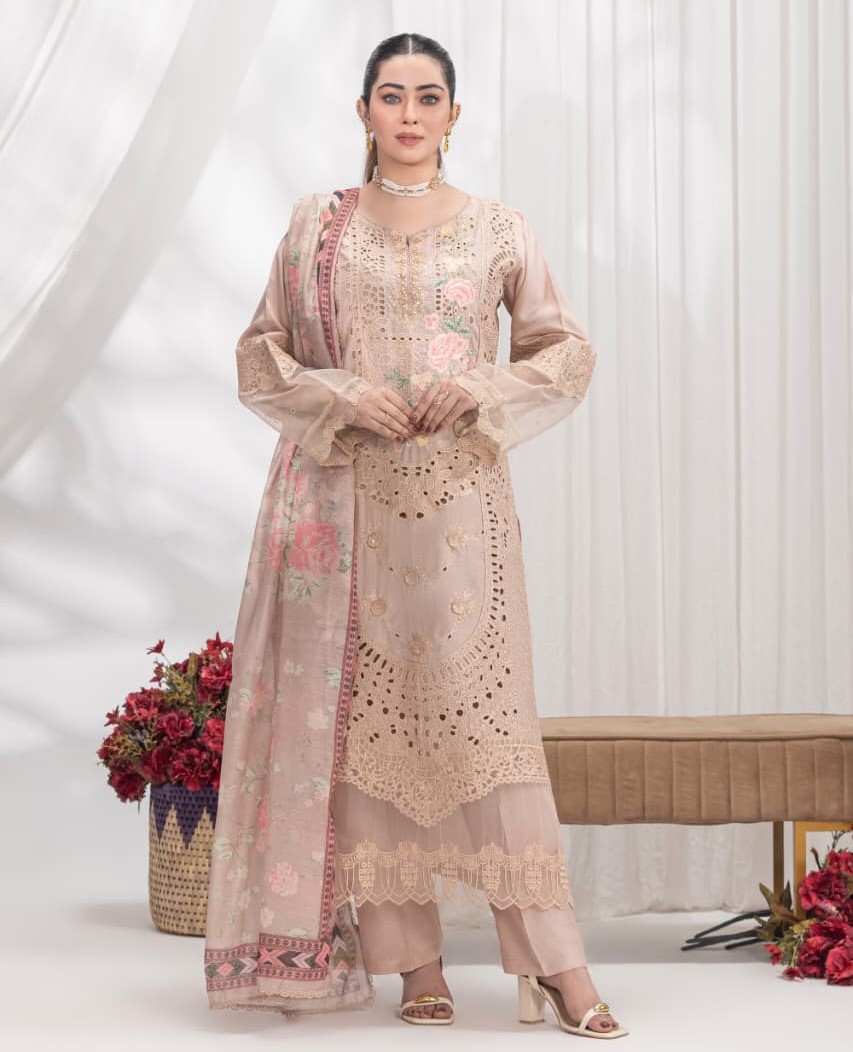 Hareemz Viscos Monnar Digital Stitched 3 Piece Suit