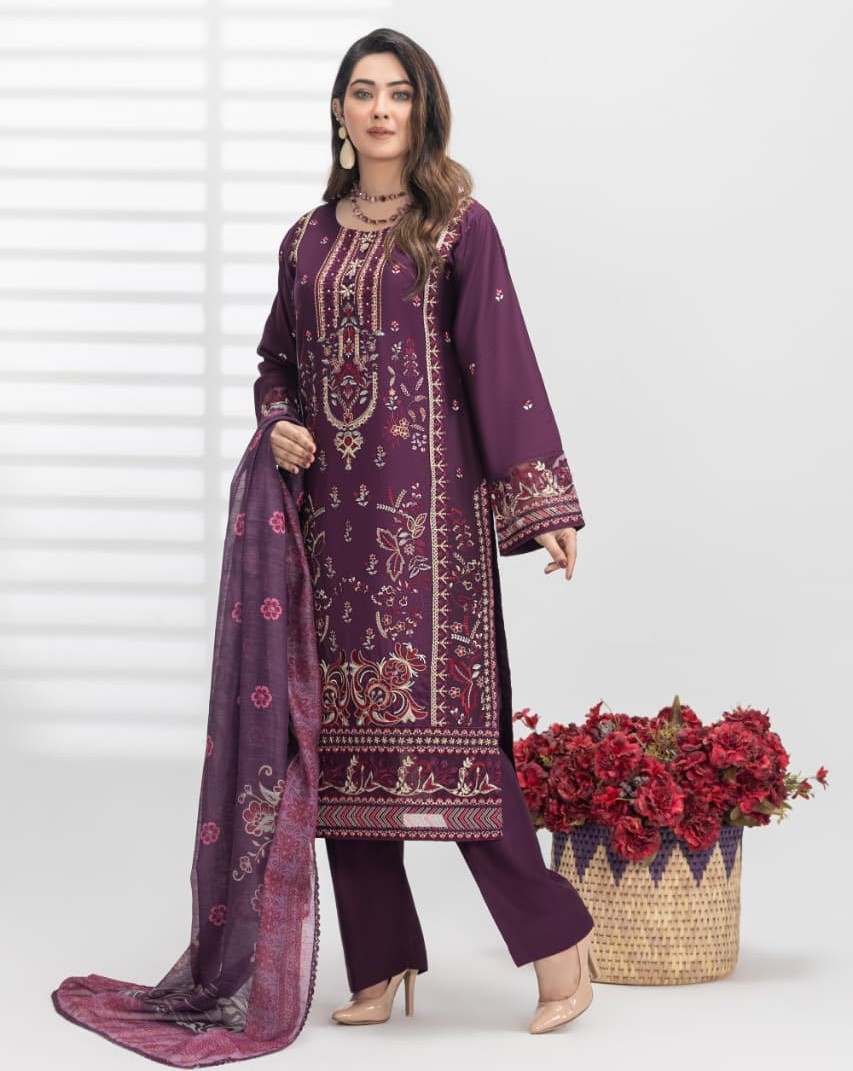 Hareemz Viscos Monark Digital  Stitched 3 Piece Suit