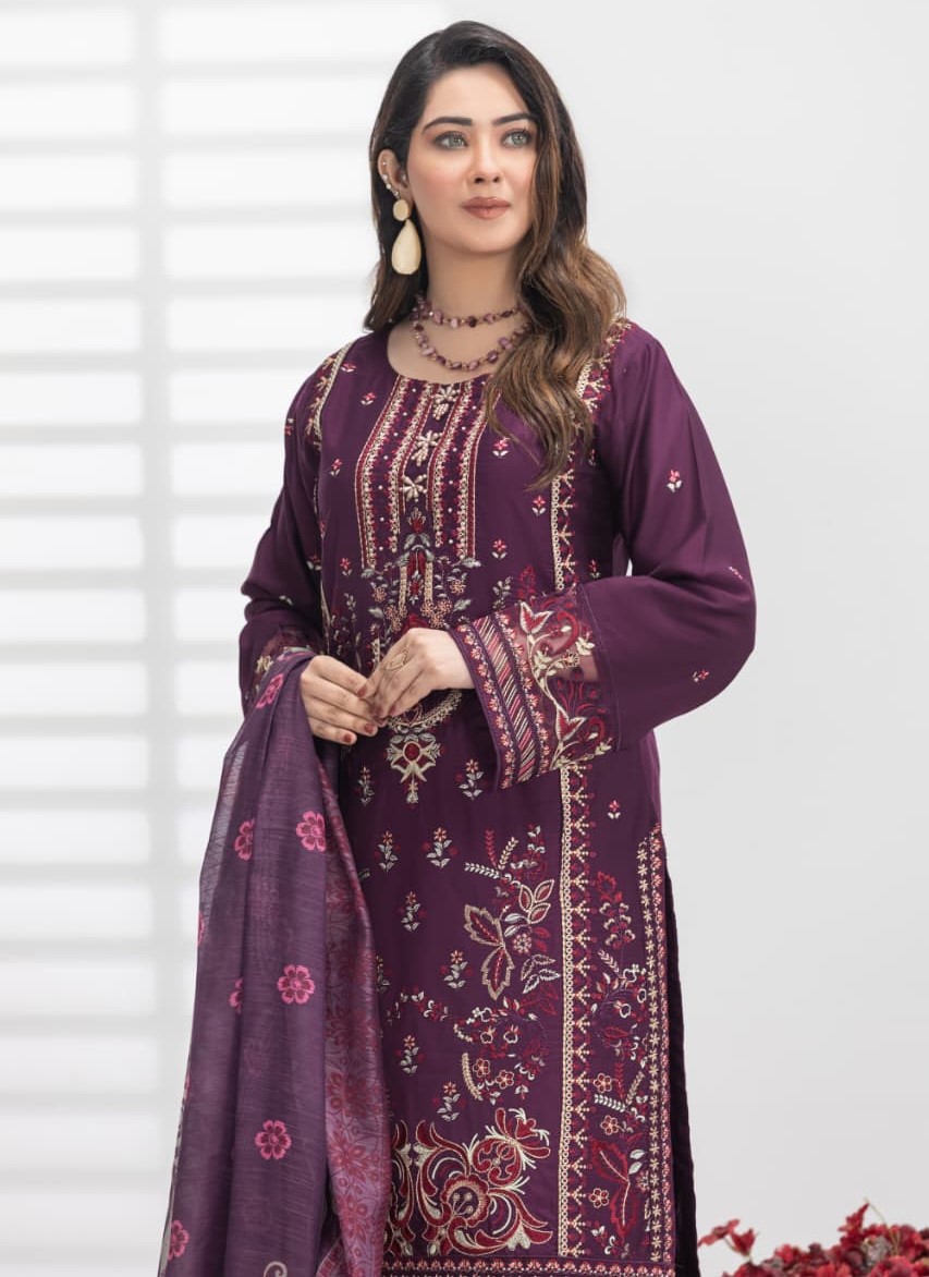 Hareemz Viscos Monark Digital  Stitched 3 Piece Suit