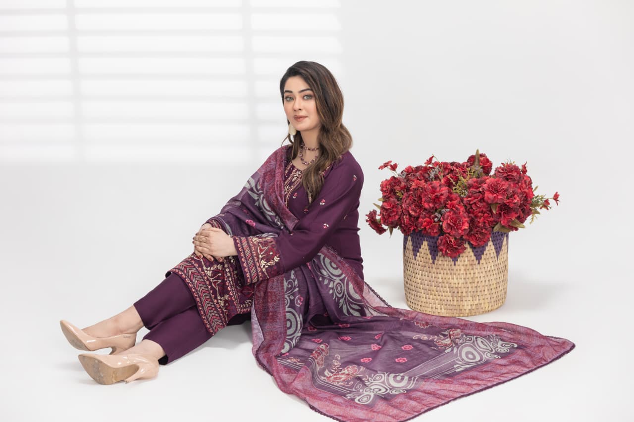Hareemz Viscos Monark Digital  Stitched 3 Piece Suit