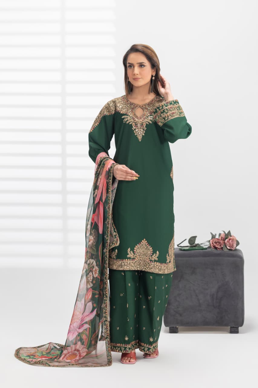Hareemz Viscos Shafoon Dupptta Digital Print Stitched 3 Piece Suit