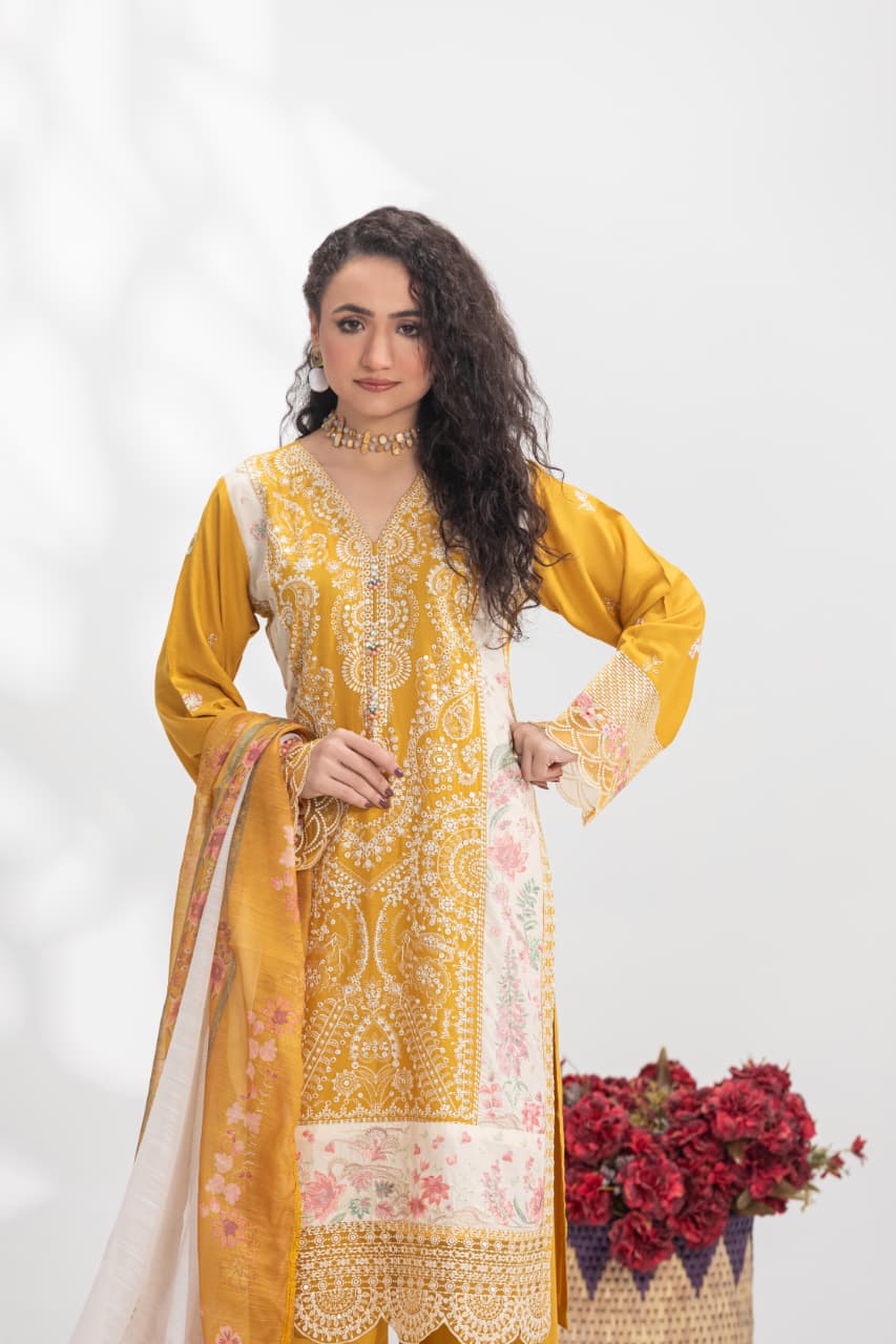 Hareemz Viscos Lillen Monark Digital Print  Stitched 3 Piece Suit