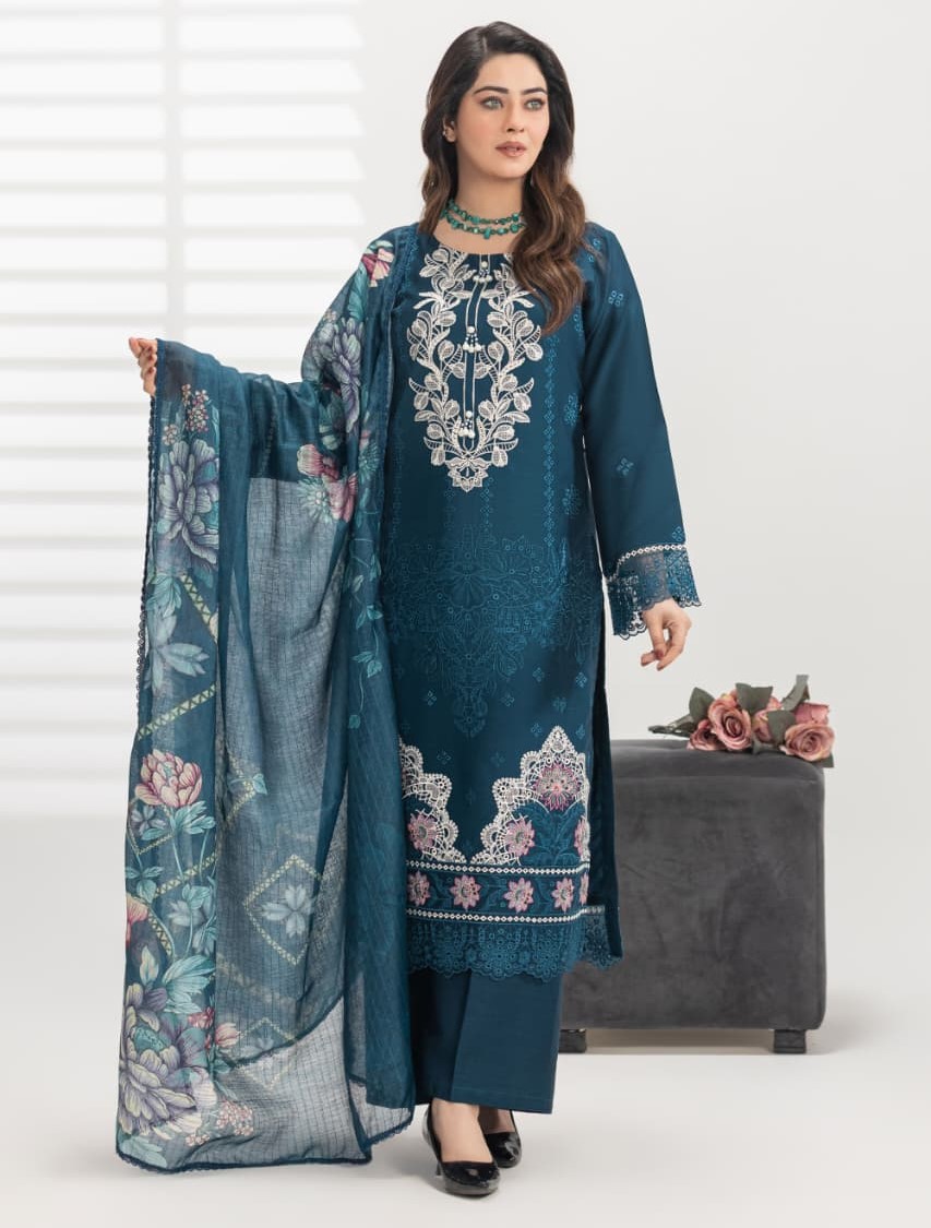 Hareemz Viscos Digital Print Monark Dupptta Stitched 3 Piece Suit