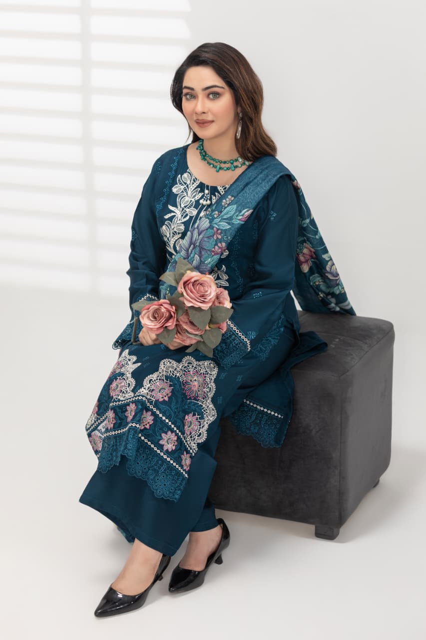 Hareemz Viscos Digital Print Monark Dupptta Stitched 3 Piece Suit
