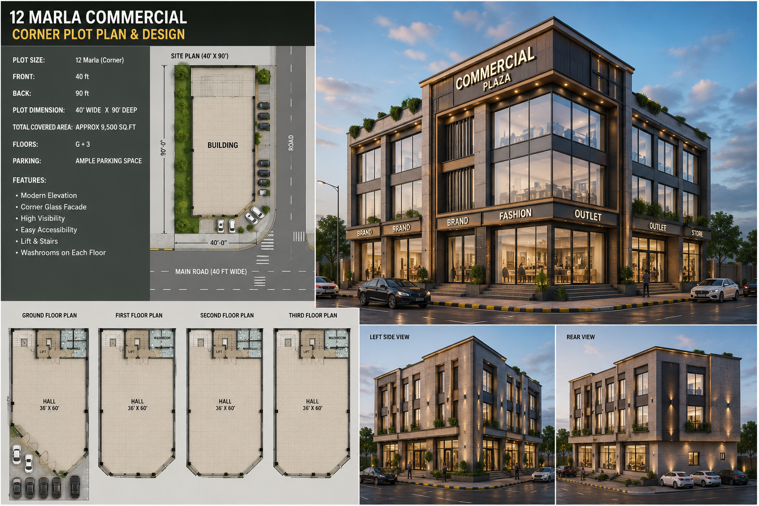 12 Marla Commercial Corner Plot