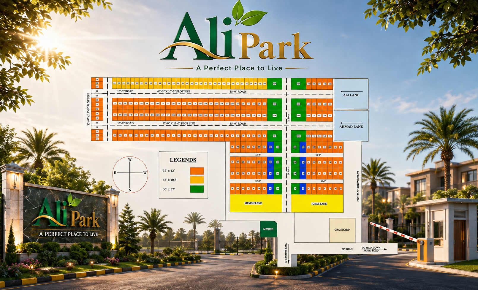 Ali Park Housing Society Bagrian Green Town, Lahore MAP